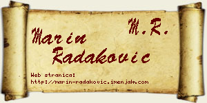 Marin Radaković vizit kartica